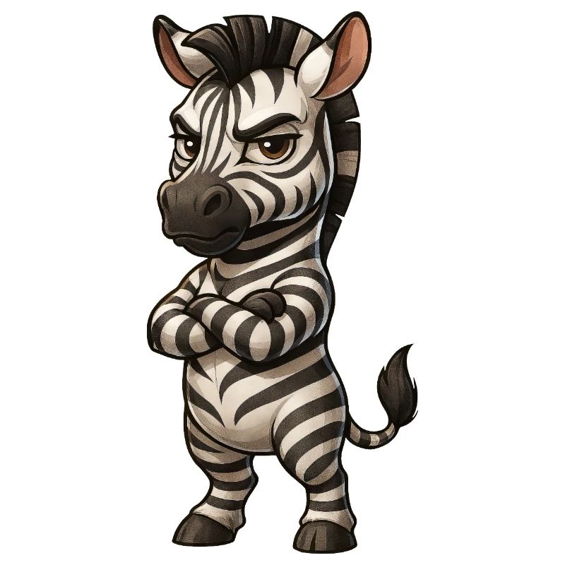 Cool zebra serene comic crossed arms