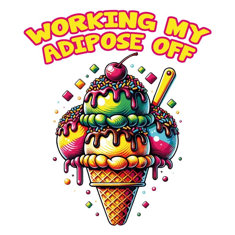 Große bunte Eistüte mit ironischem Spruch