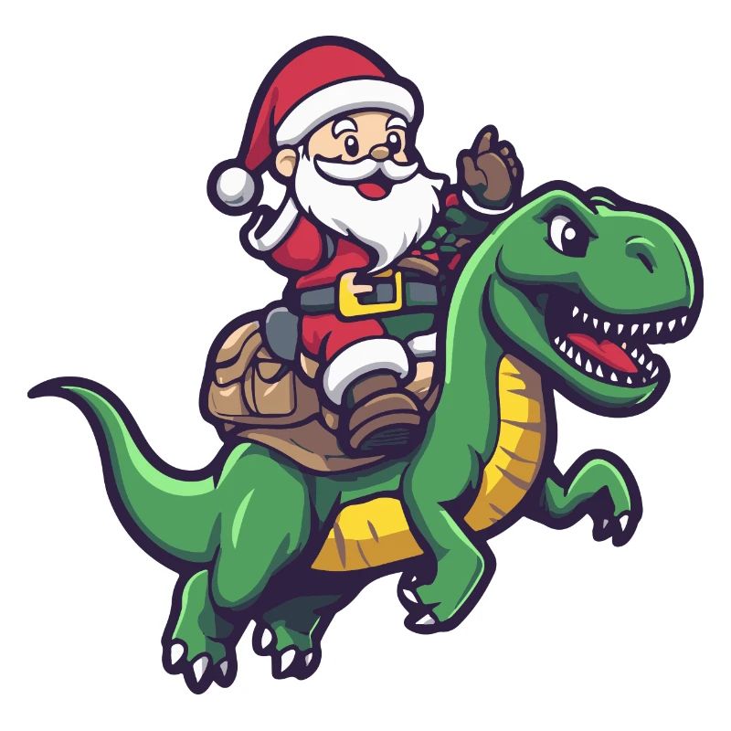 Dinosaurier T-Rex Weihnachtsmann