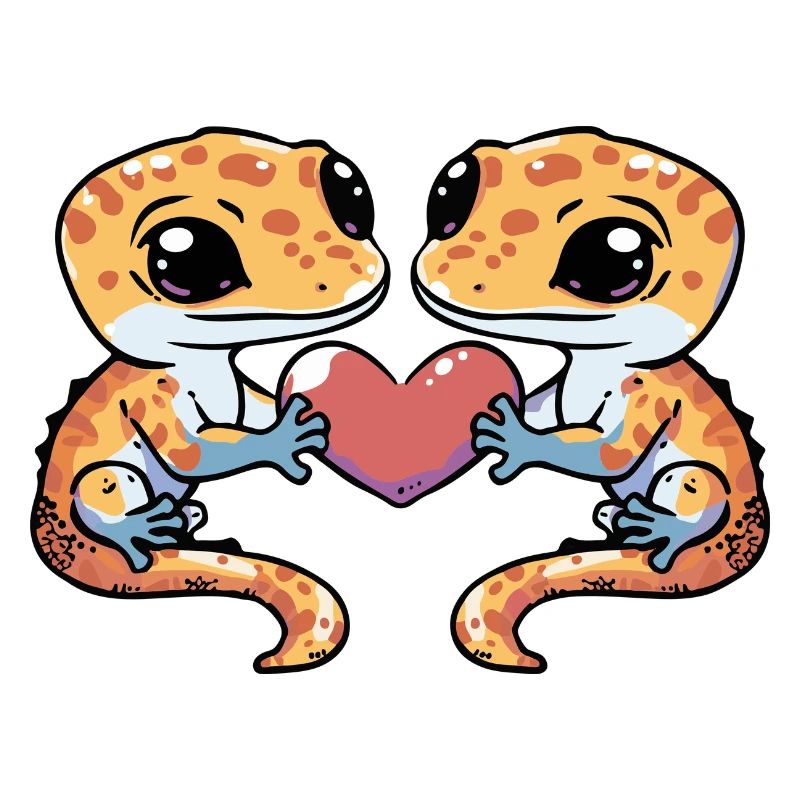 Echse Paar Verliebt Gecko Eidechse Valentinstag