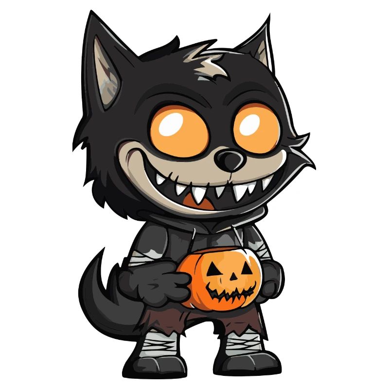 Wolf Halloween Comic Lustig