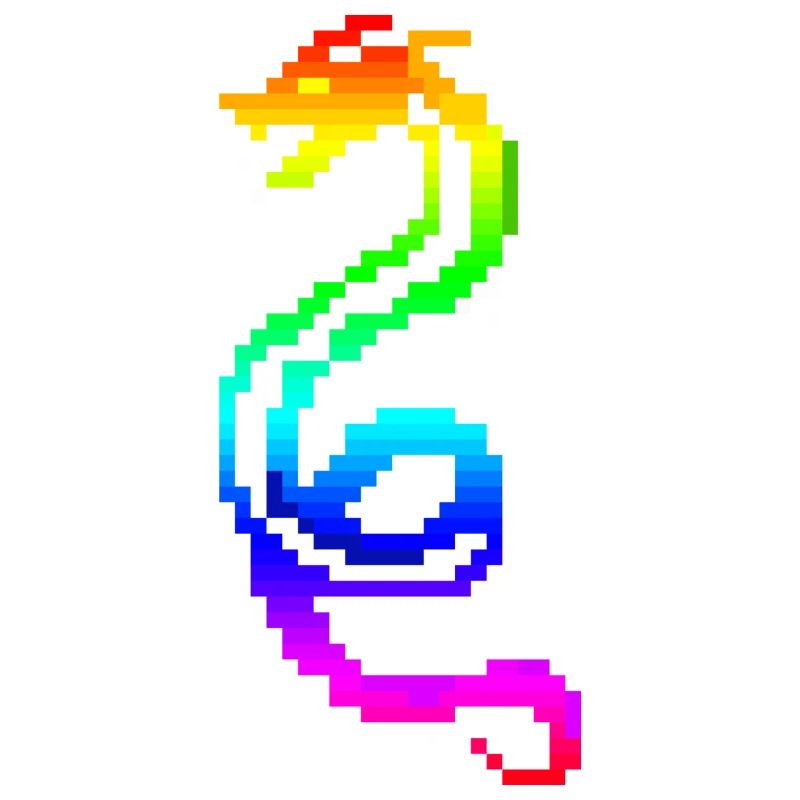 Bunter Retro-Drache