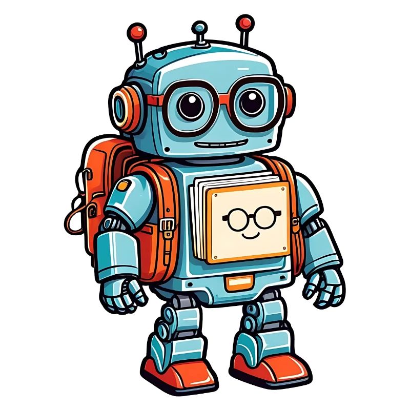 Drôle de petit robot avec cartable
