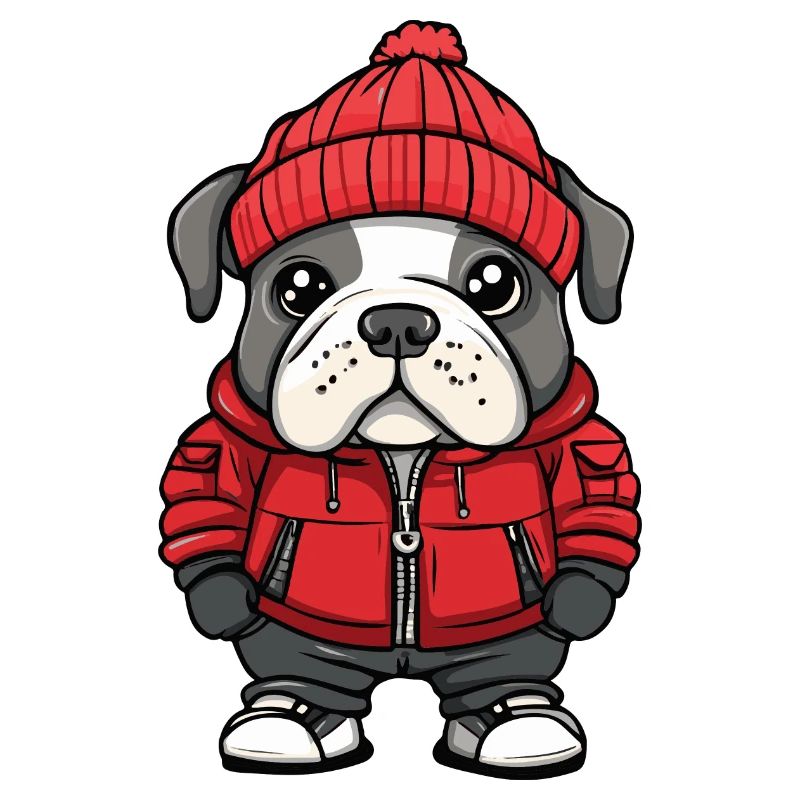 Bouledogue Chien Hiver