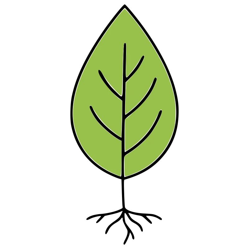 Minimalist leaf motif green