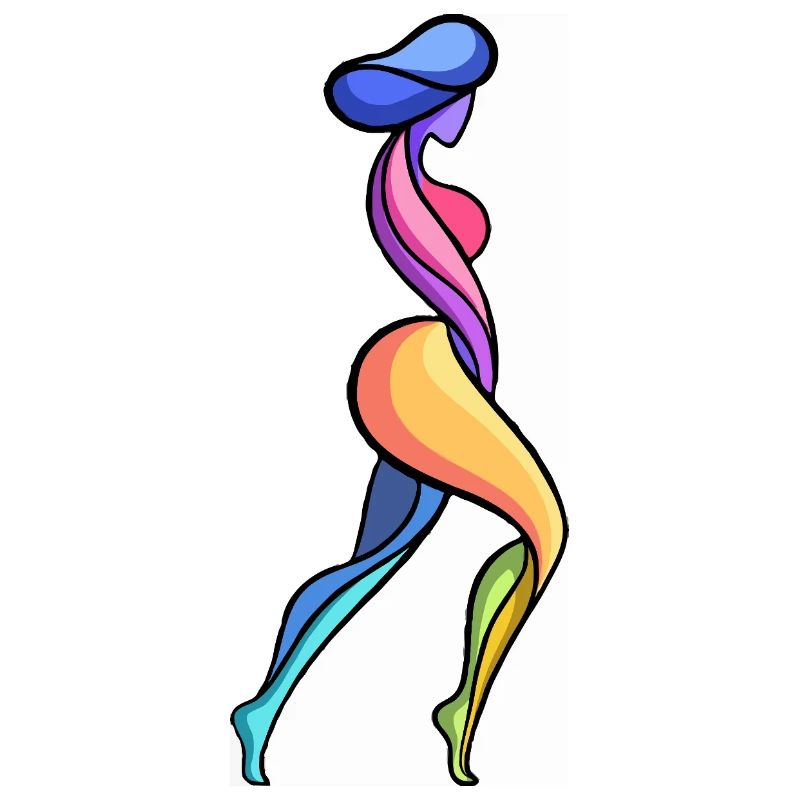 Féminité abstraite colorée