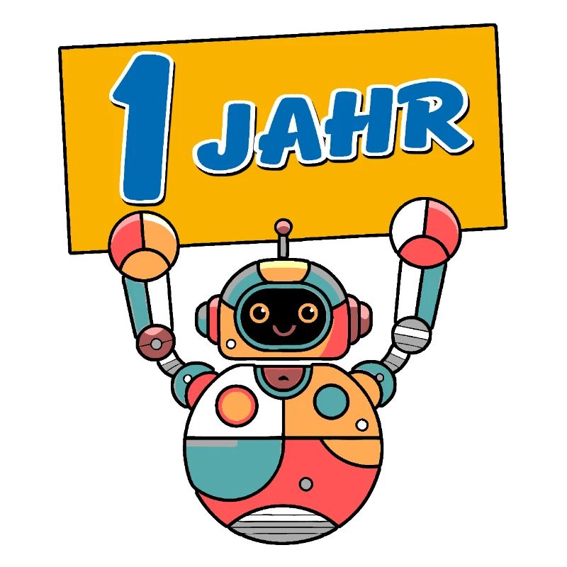 Ich bin 1 Jahr erster Geburtstag mit Roboter