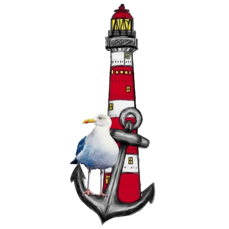 Phare Plage Oiseau Graphique Ancre