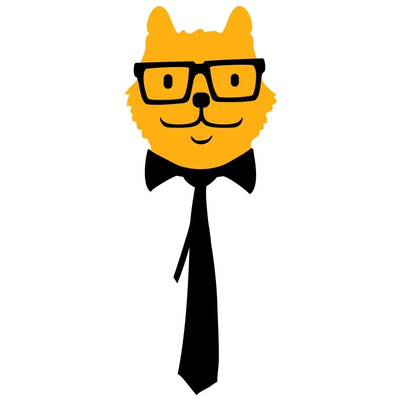 Schlaue Nerd Katze Hornbrille Geek Krawatte Brille