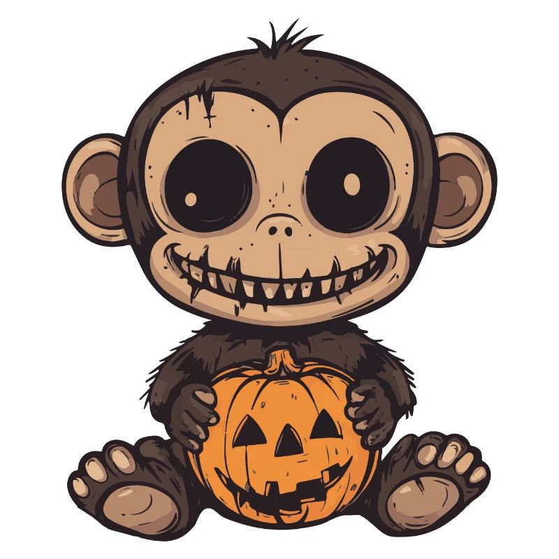 Monkey Halloween Funny Zombie