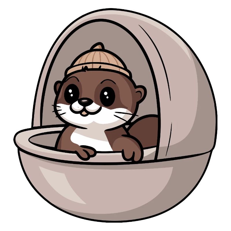 Mignon bébé loutre dans un lit bébé