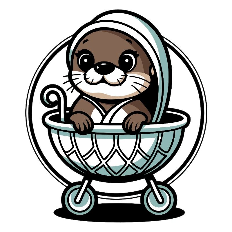Mignon bébé loutre dans un lit bébé