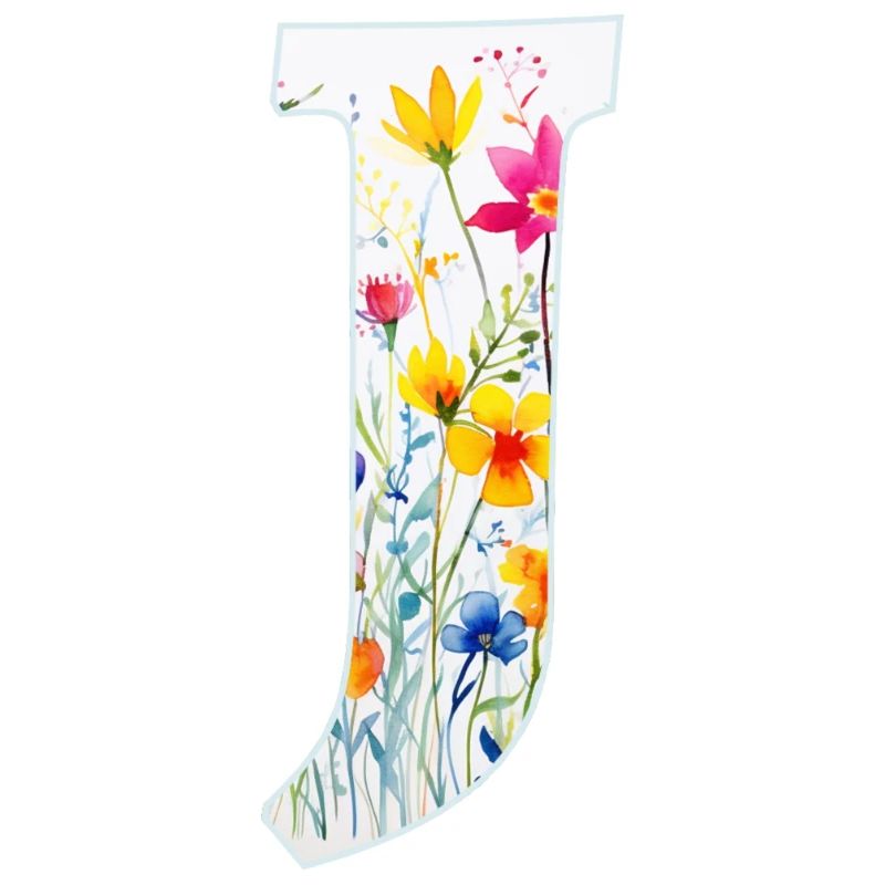 Letter J, Monogram, Floral Pattern