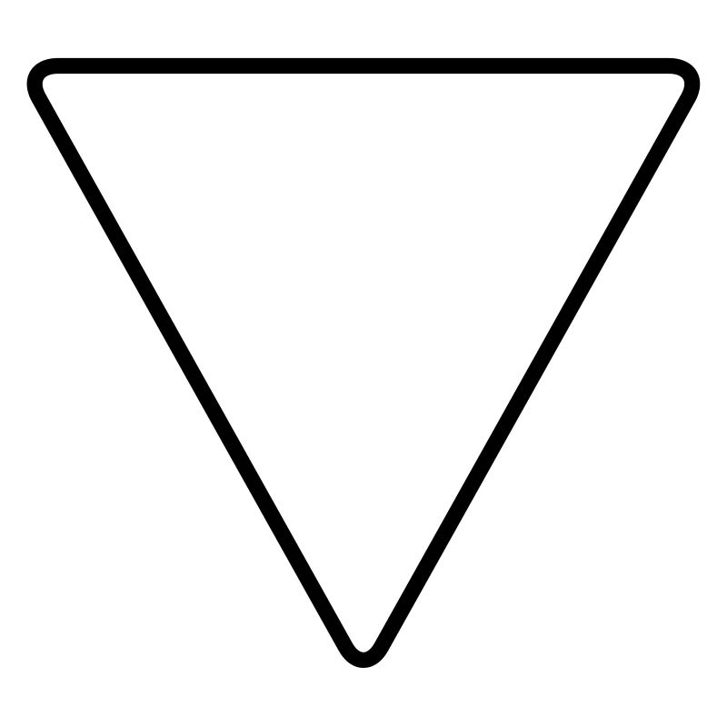 Dreieck mit abgerundeten Ecken als Warnschild