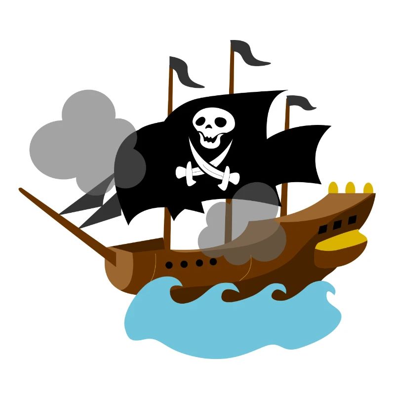 Bateau pirate en mer