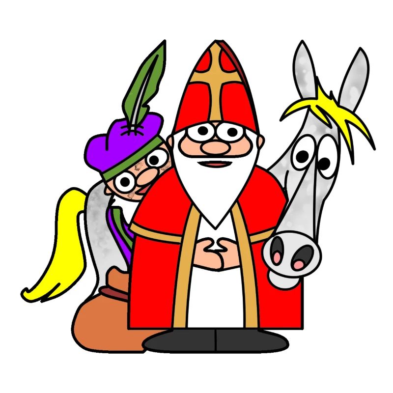 Sinterklaas avec Piet et le trio d’aventure cheval
