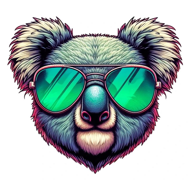 Koala avec des lunettes de soleil vertes