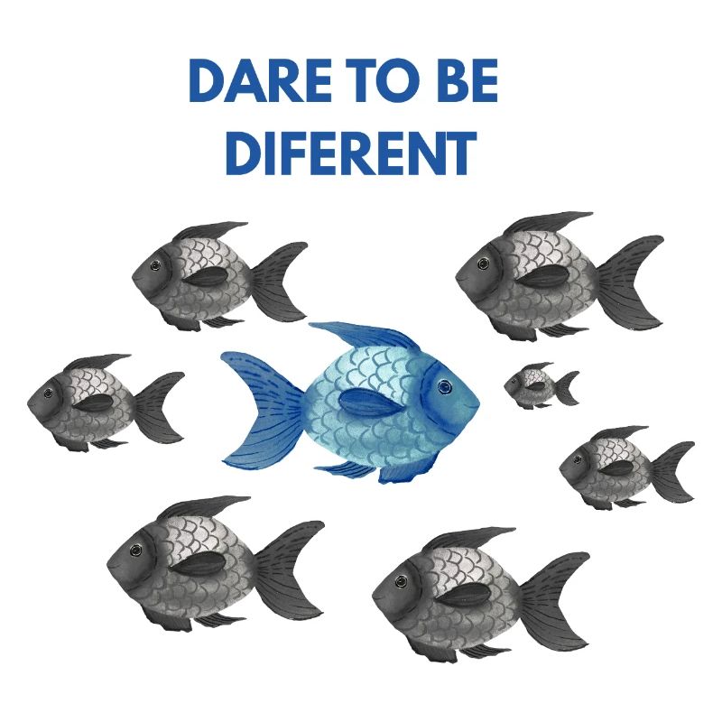 Dare to be different blue