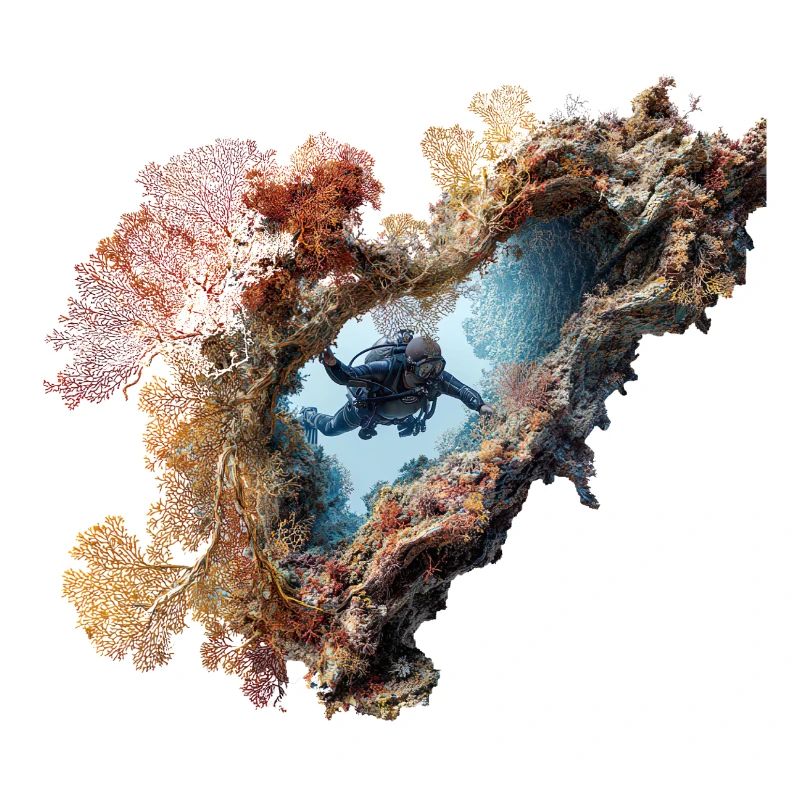 Récif de corail Plongeur Aventurier