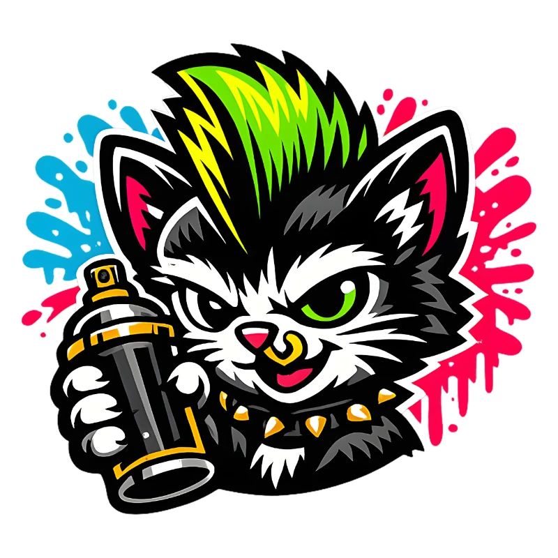 Graffiti Katze Sprühpunk