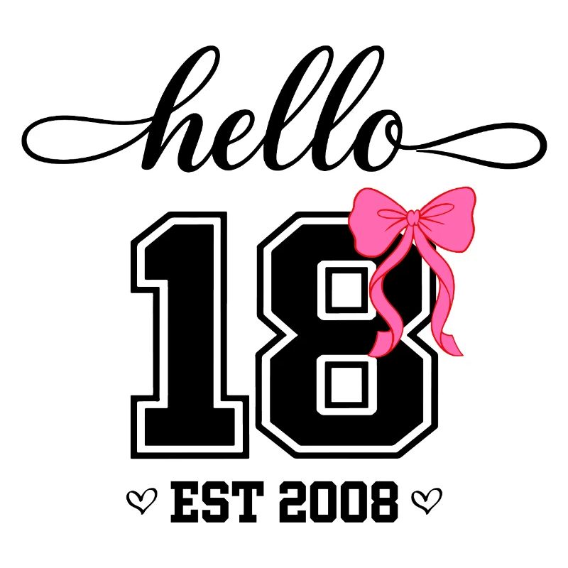 Hello 18 Est 2008 Women's Birthday Design