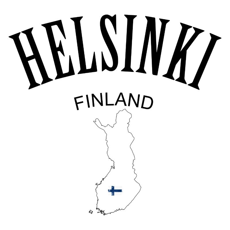 Carte de la Finlande Emblème avec drapeau