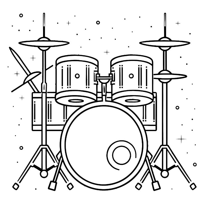 Drum Set Drawing