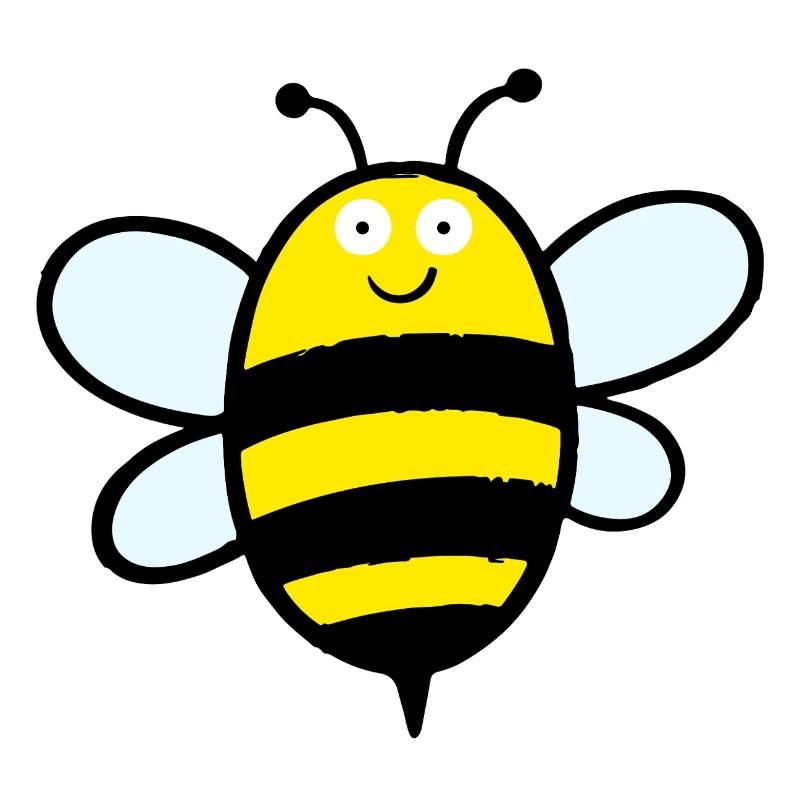 Happy Bee Stripe Art