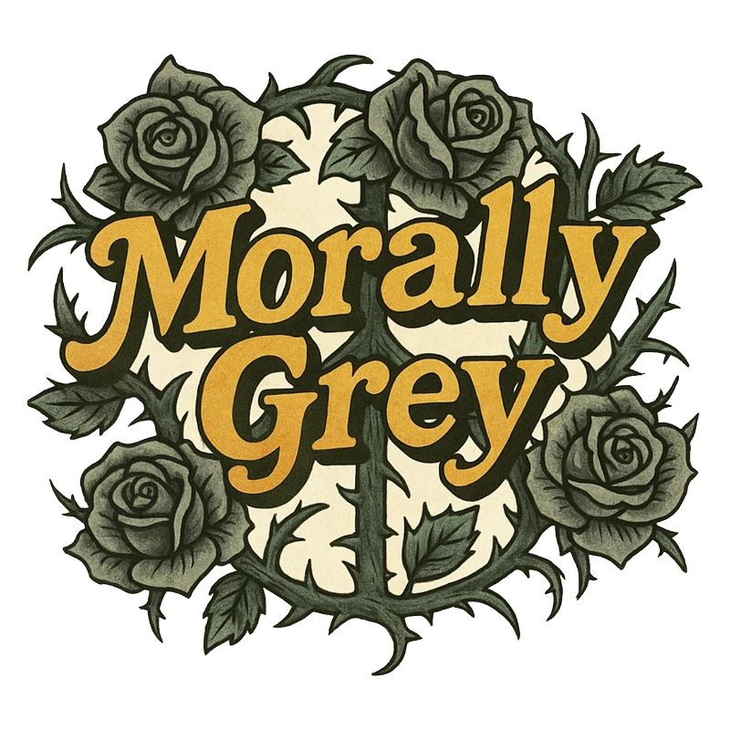 Morally Grey Roses Vintage Emblem
