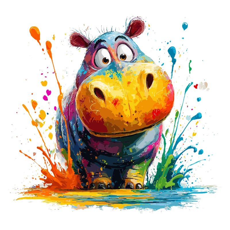 Colorful Hippo Splash