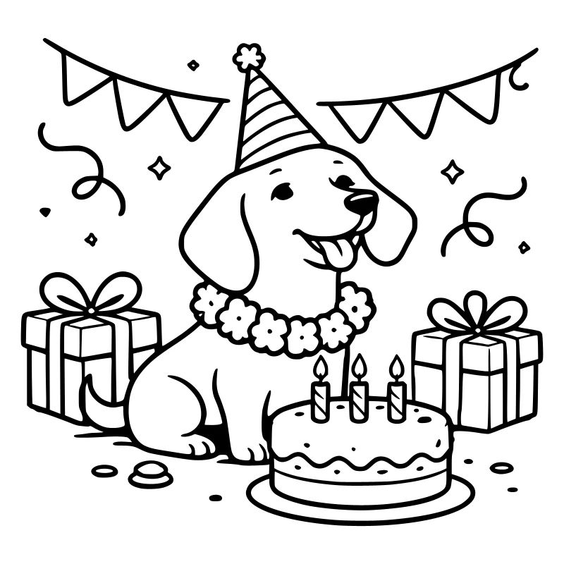 Les enfants du gâteau teckel d’anniversaire