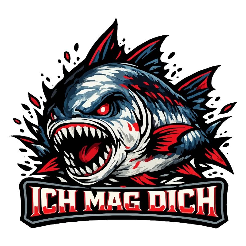 Bissiger Piranha - Netter Spruch: Ich Mag Dich