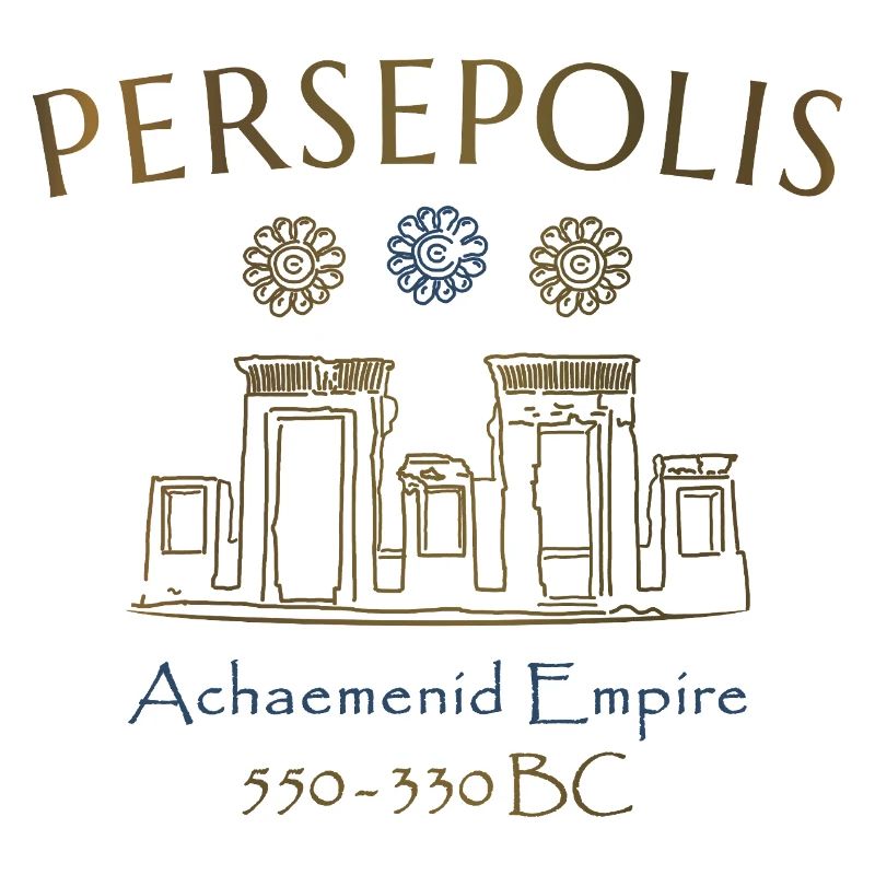 Iran, ruines perses de Persépolis, dessin