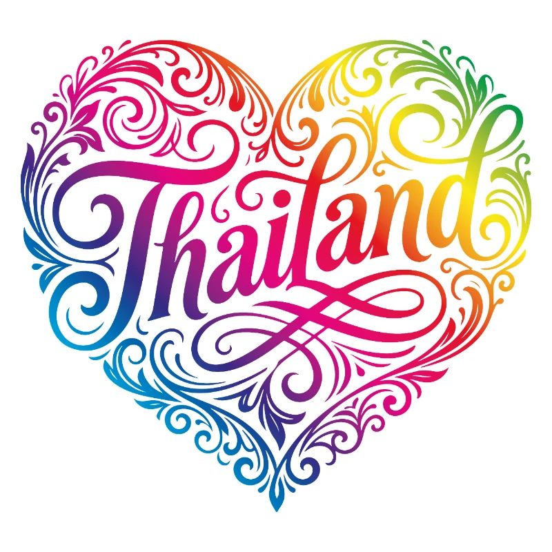 Cœur Thaïlandais Coloré