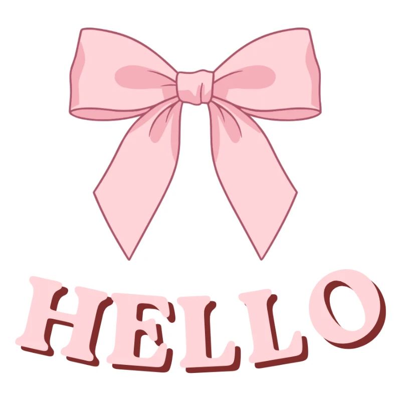 Pink Hello with ribbon