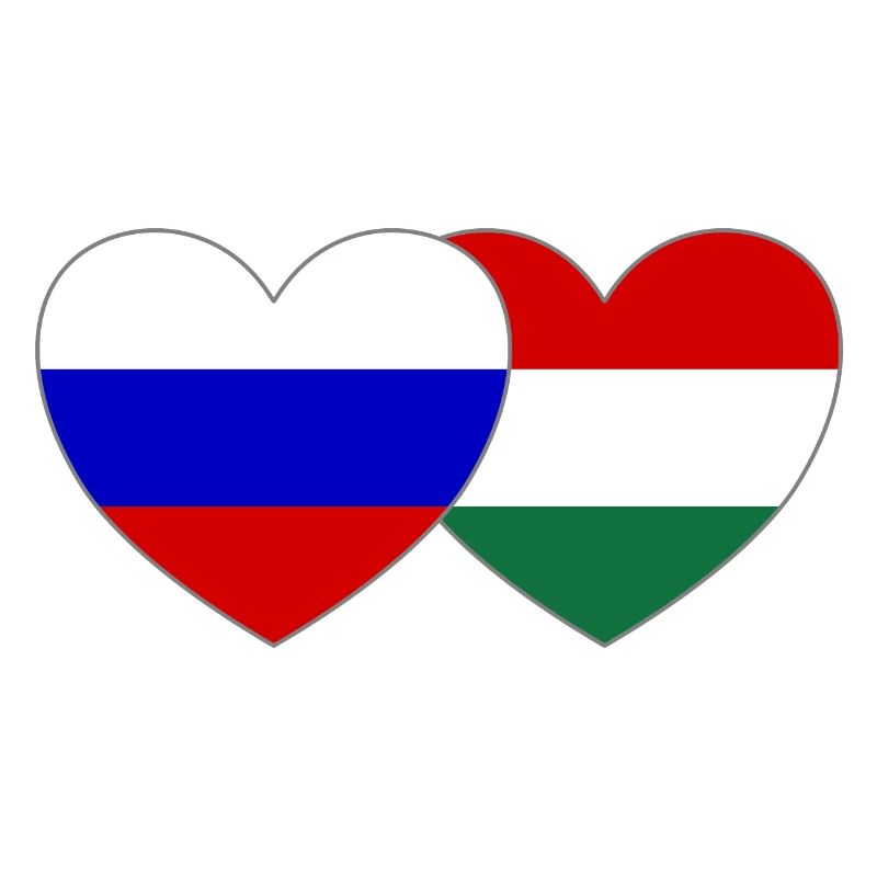 Russie Hongrie Drapeau Cœur