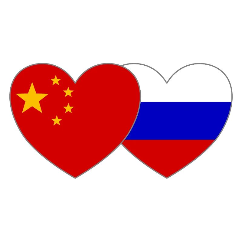 Chine Russie Drapeau Cœur