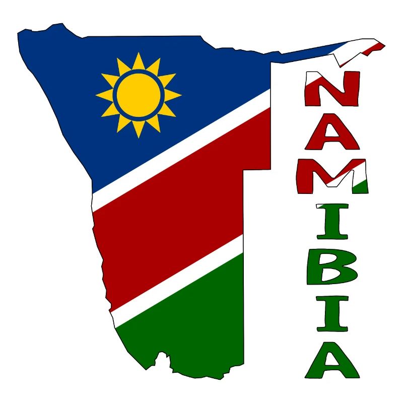 Namibia Landkarte Flagge
