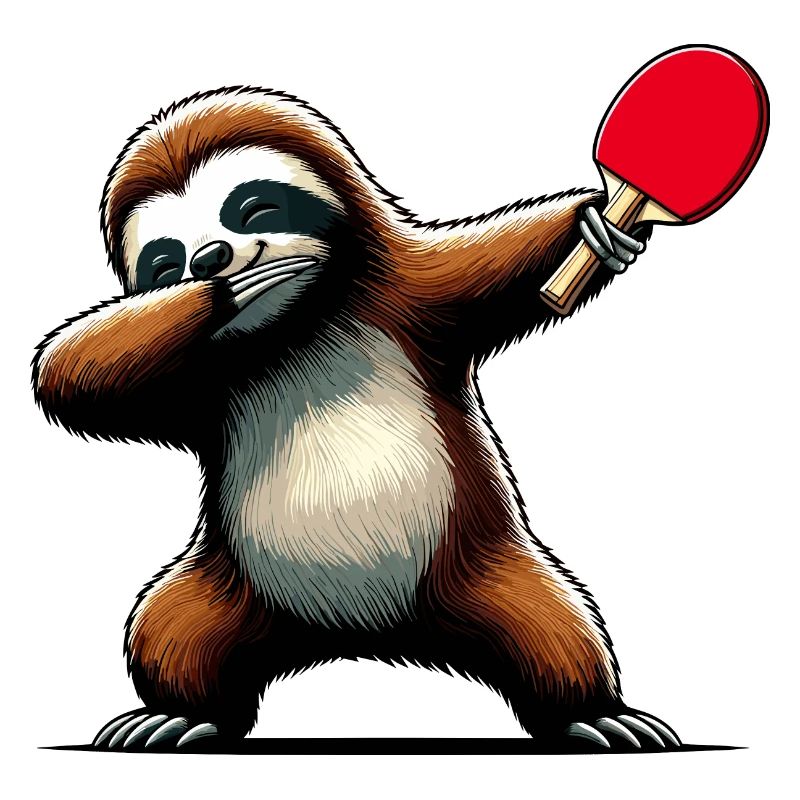 Dabbing Sloth Table Tennis Racket Ping Pong