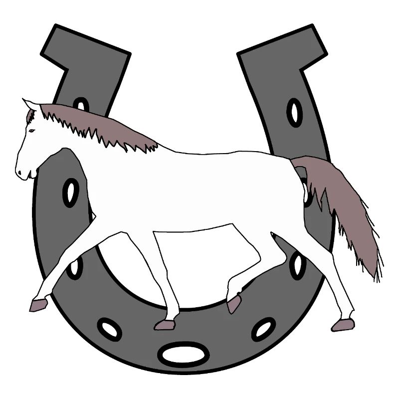 Fer à cheval cavalier cheval poney gris jument