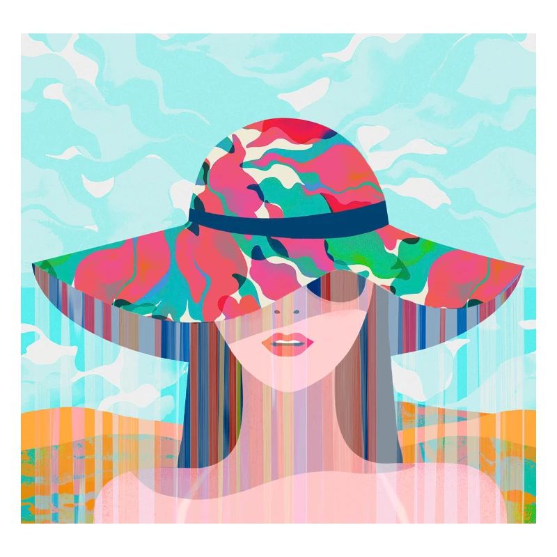 Woman with Psychedelic Colored Hat