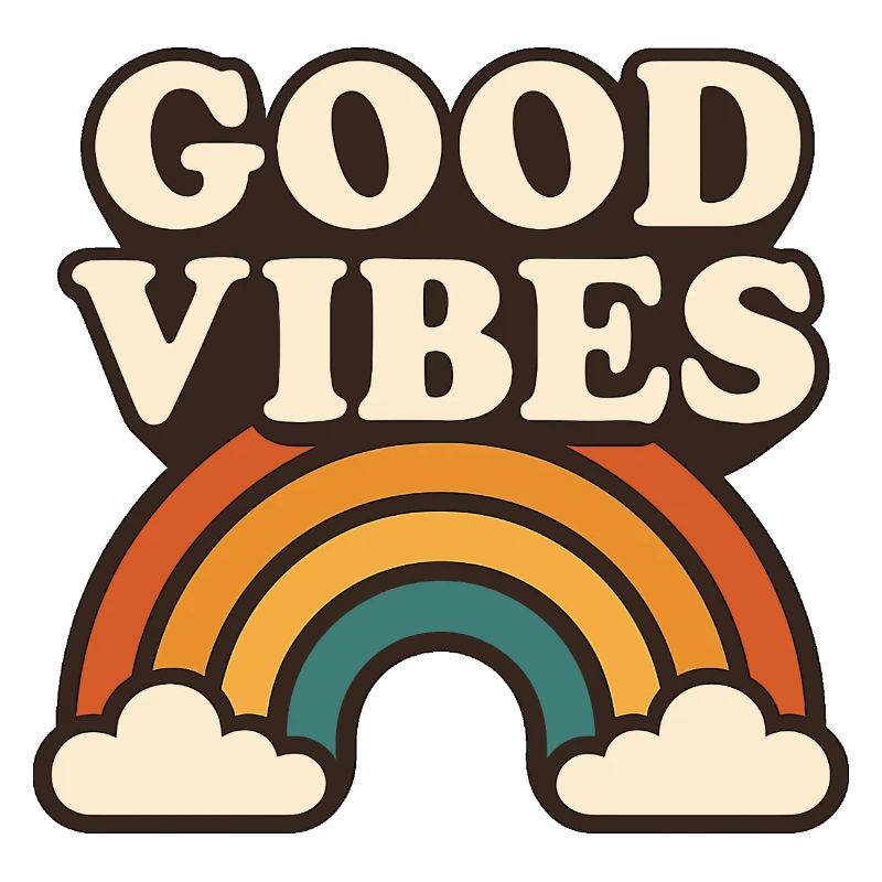 Retro Regenbogen Positive Energie