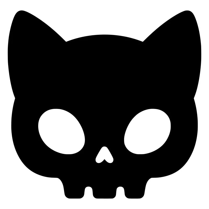 Silhouette de crâne de chat | Masque gothique mignon