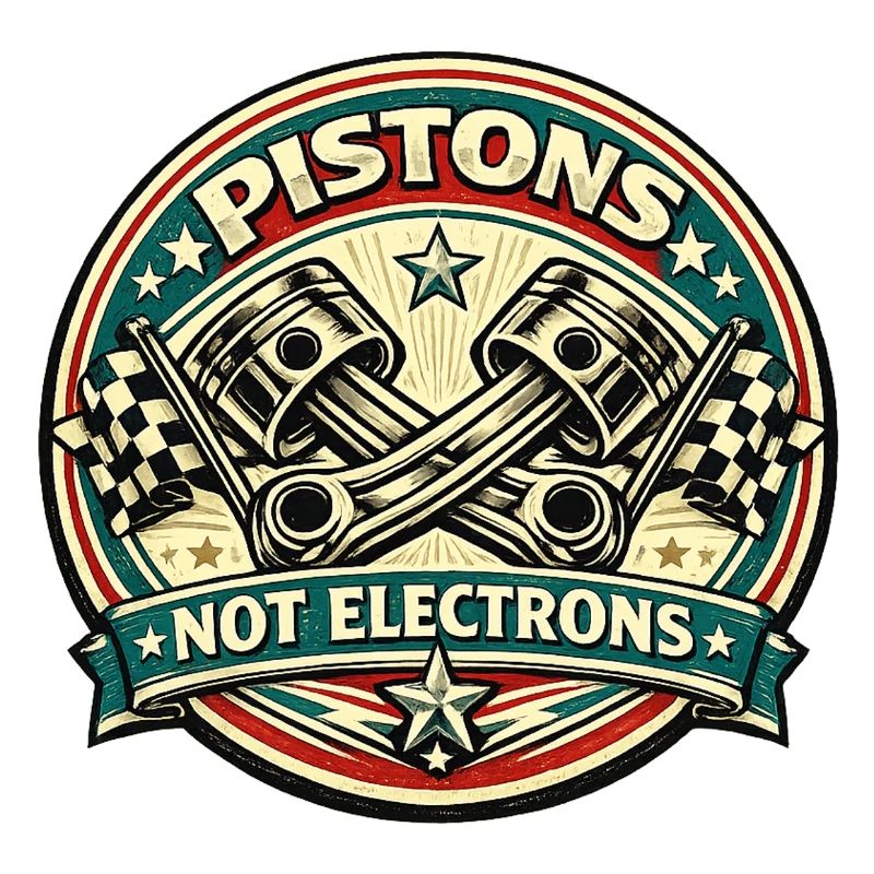 Vintage Piston Badge: Not Electrons