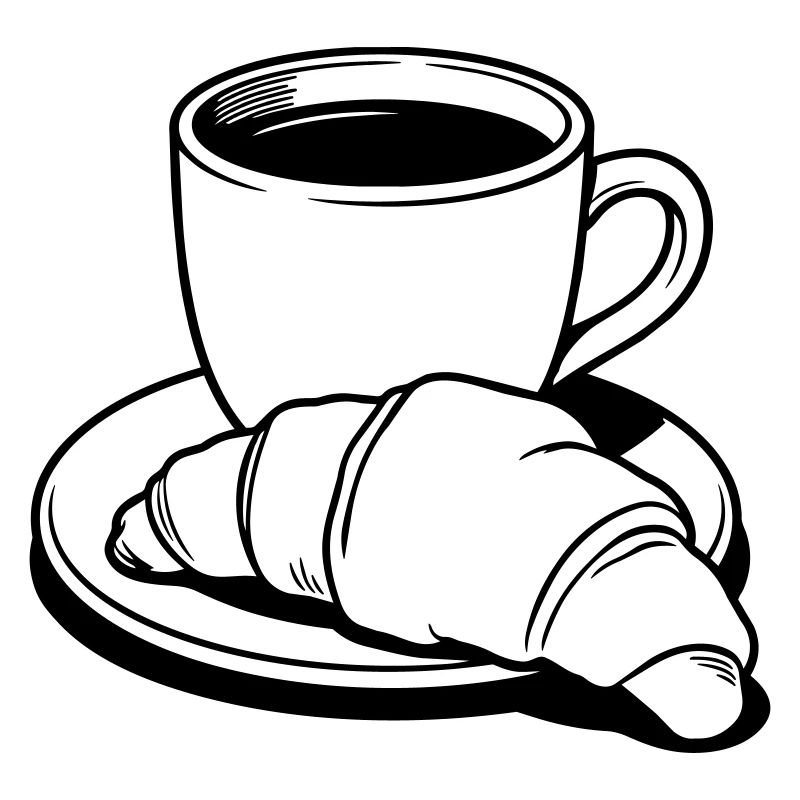 Croissant au café