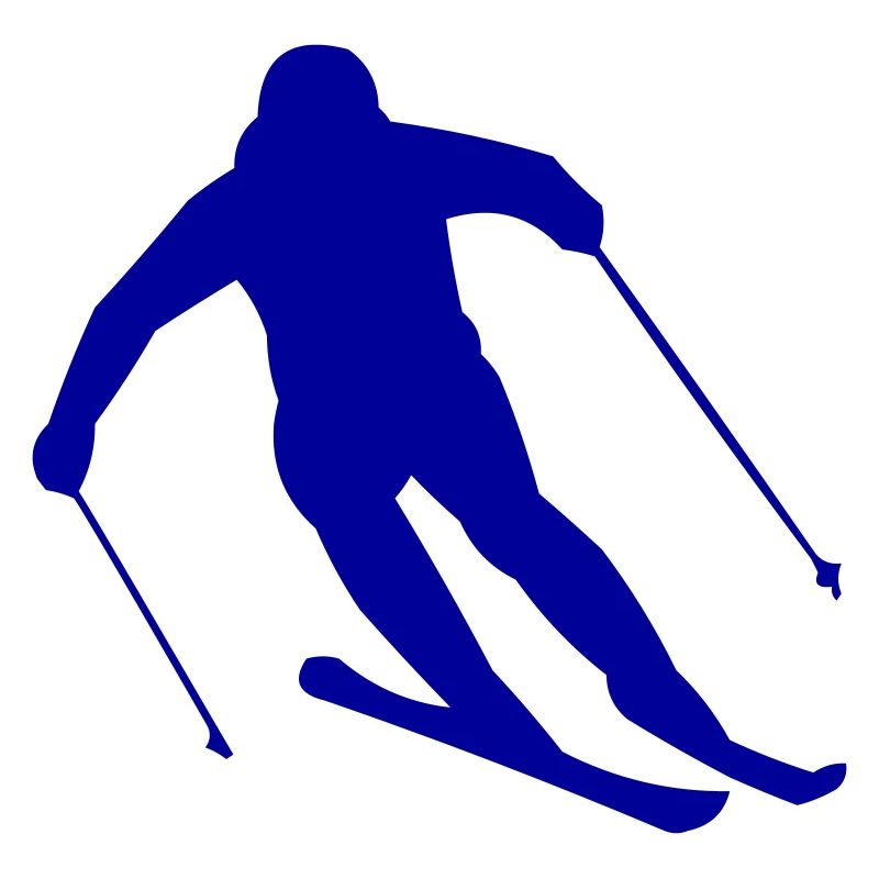 Blaue Skifahrer Silhouette