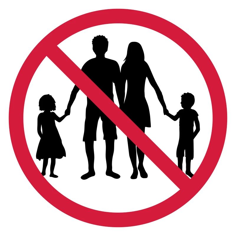 famille interdit zone de bouclier pas d'enfants frères et soeurs