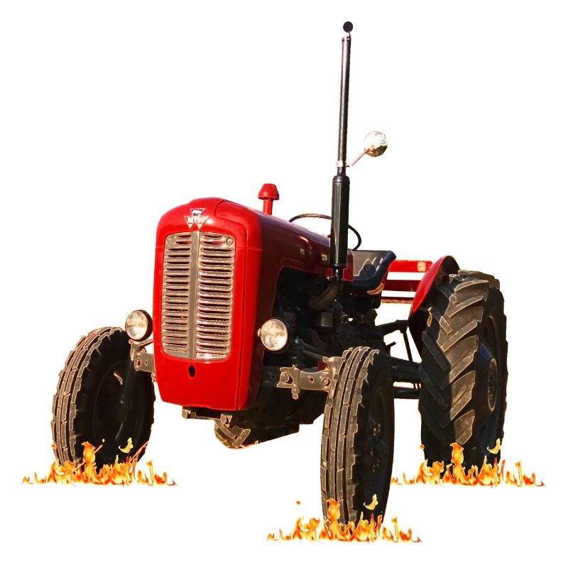 Roter Traktor Kraftdruck