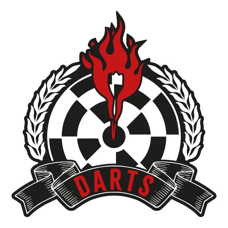 Flammendes Dartboard Emblem
