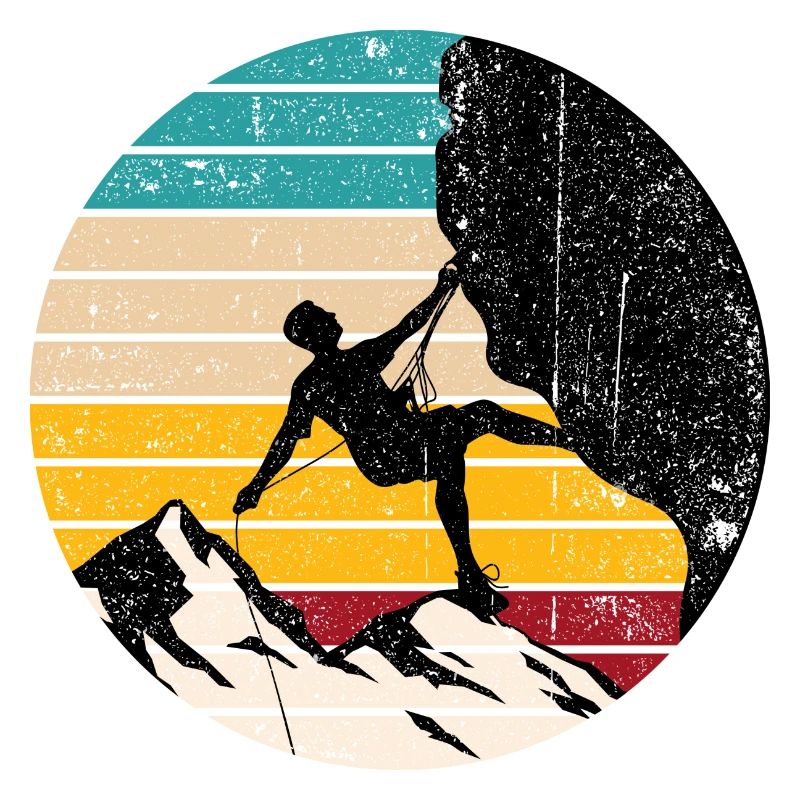 Climber Under Sunset Stripes